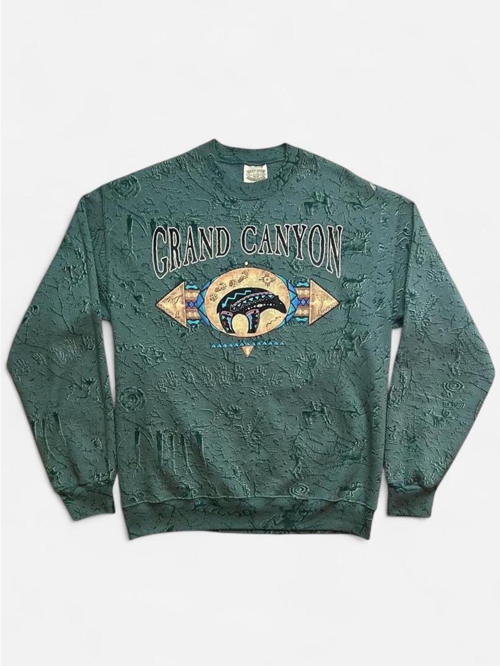 Vintage 1990s Fred Harvey Trading Company Grand Canyon Green Sweatshirt Crewneck